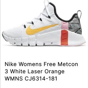 Nike 2020 Metcon 3 White Laser Orange Sz 8.5